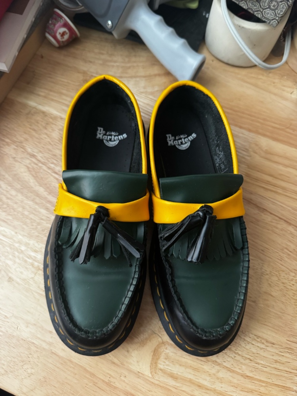 Dr. Martens Adrian Loafer in Green and Yellow - Picture 3 of 5